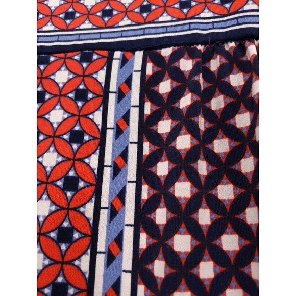 Max Studio XS Maxi Dress Sleeveless Red Blue Geometric Print Stretch Jersey - Picture 5 of 9